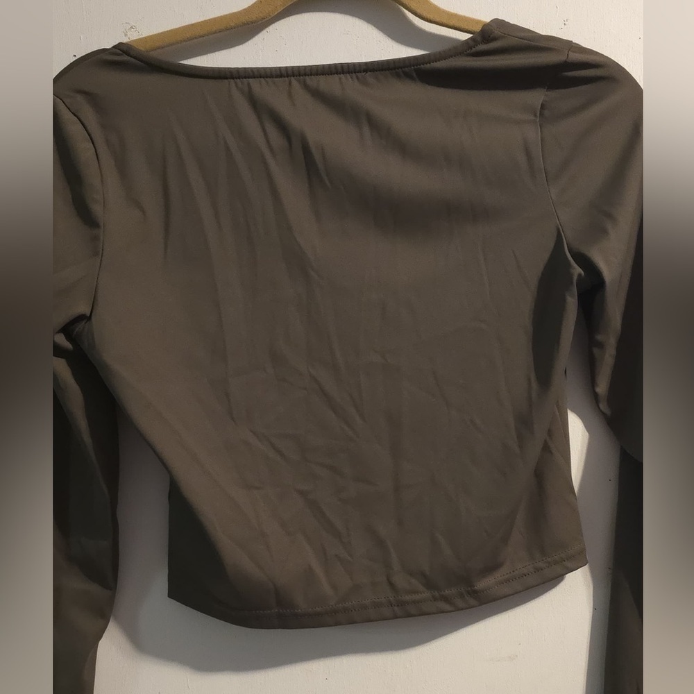 Elegant Brown Long Sleeve Bodysuit - Picture 5 of 10